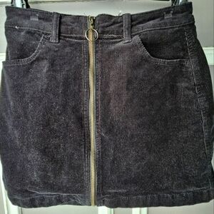 Sonoma Goods for Life zip up Black Corduroy Mini Skirt 9 women's (24)